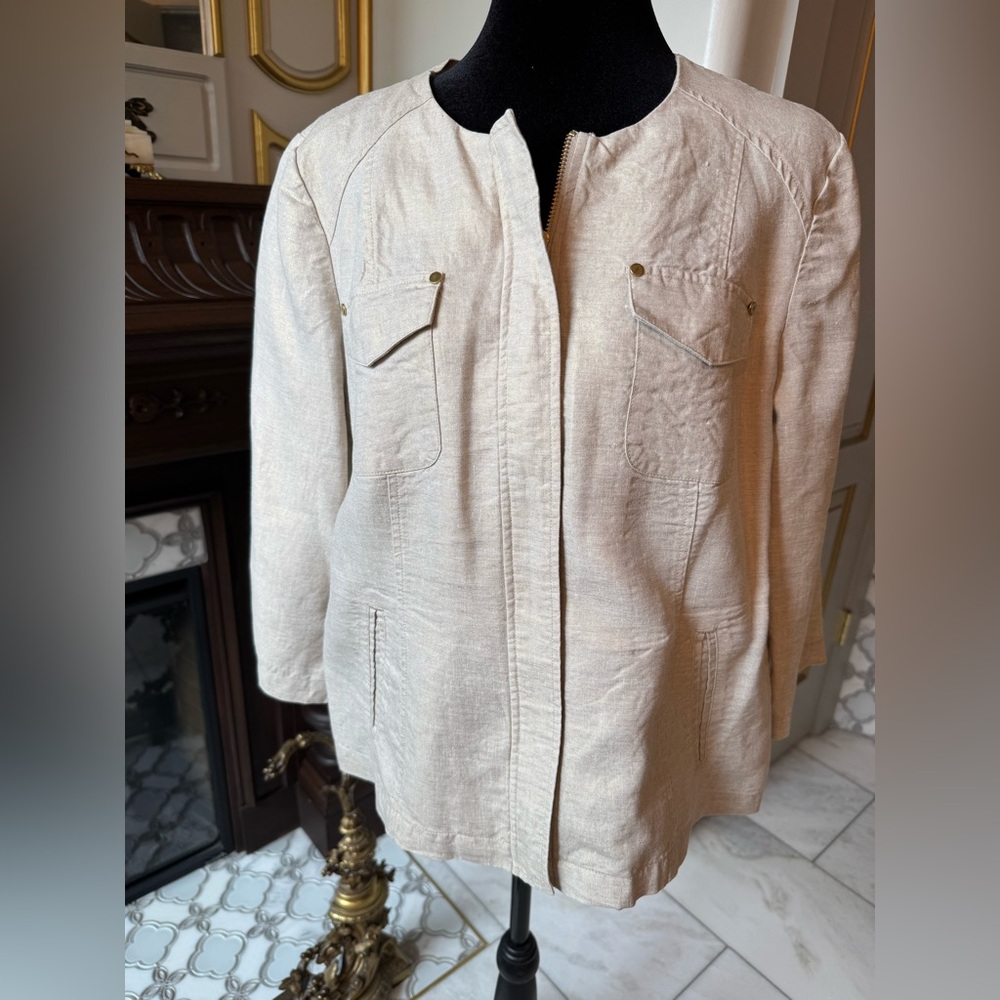 Chico's Light Brown Linen Blouse